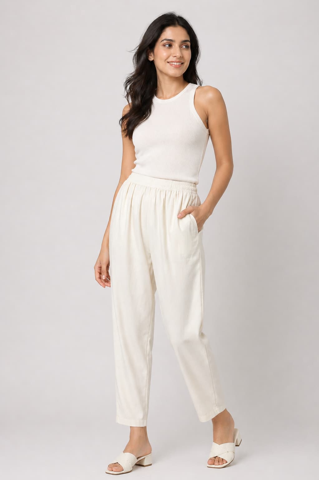 Half White Kurti Pant