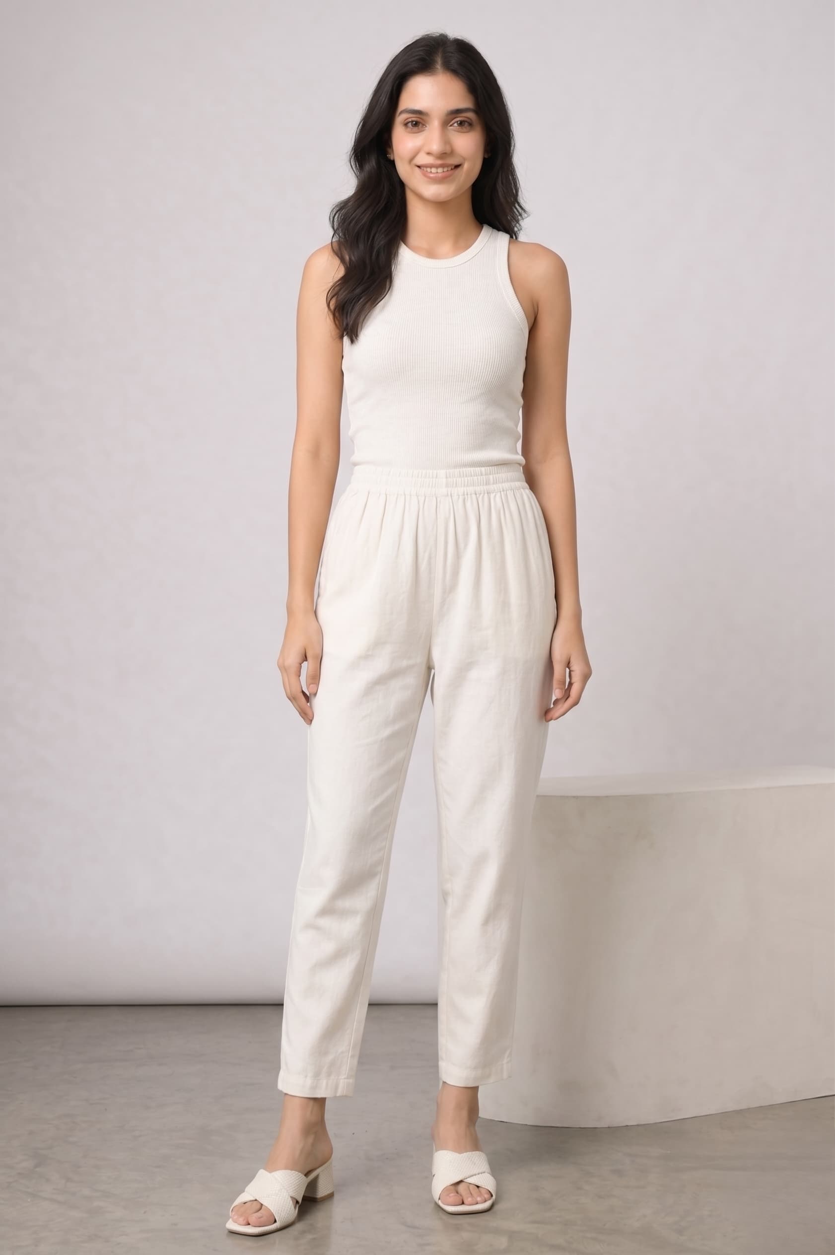 Half White Kurti Pant - Image 3