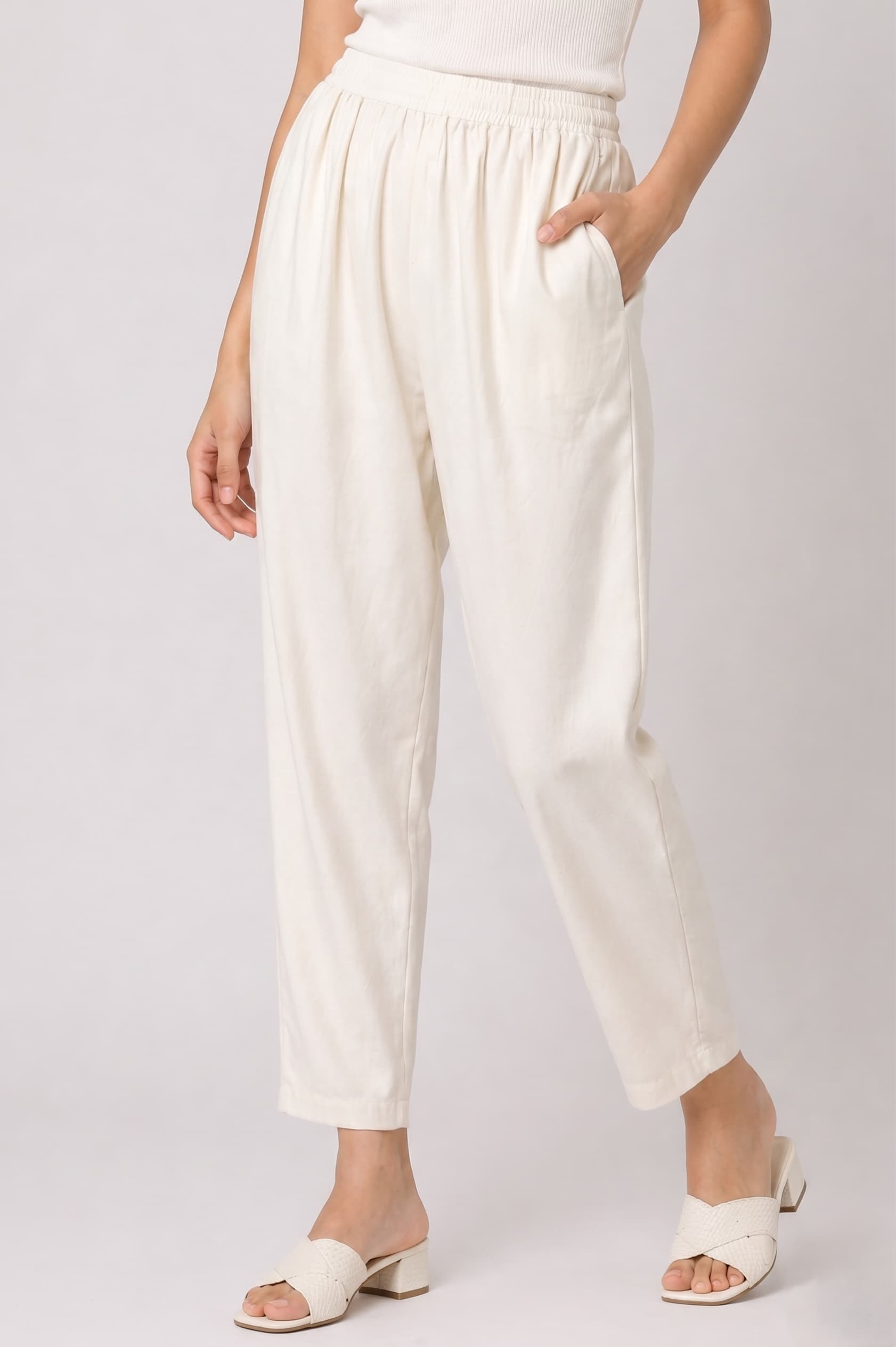 Half White Kurti Pant - Image 2