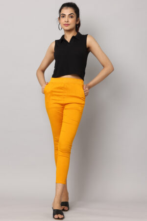 Mustard Yellow Lycra Pant