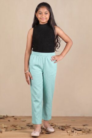 Kids Straight Pant-Aqua Blue