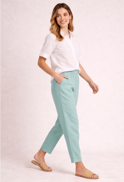 Midwaist Pant - Aqua Blue - Image 2