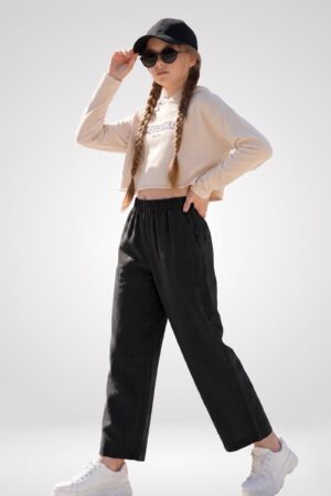 Kids Straight Pant-Black