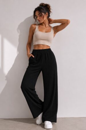 Jelly Palazzo(Bubble)-Black