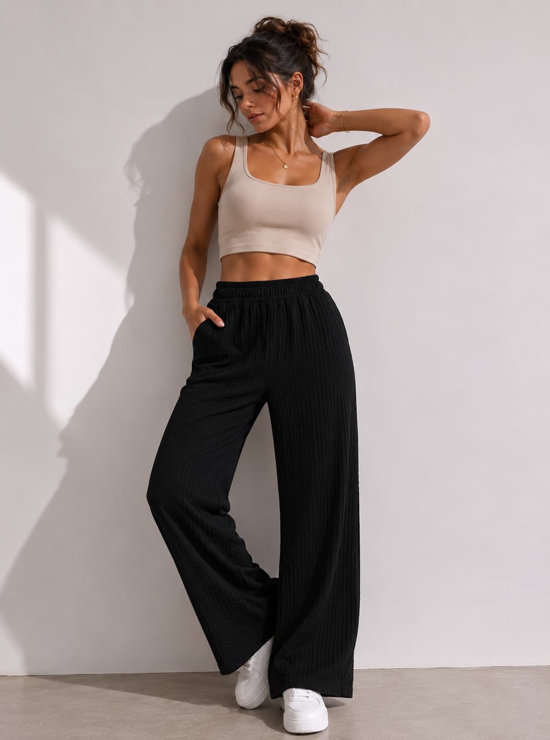 Jelly Palazzo(Bubble)-Black