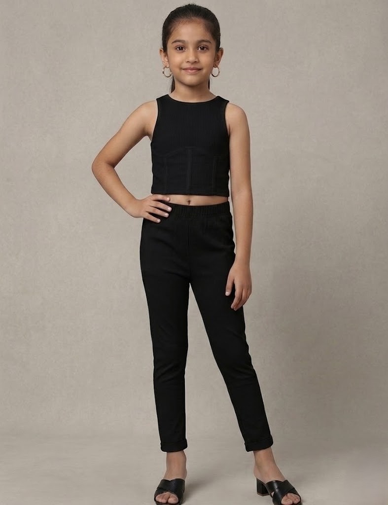Kids Slim Pant-Black