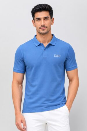 Mens Polo T-shirts-Blue