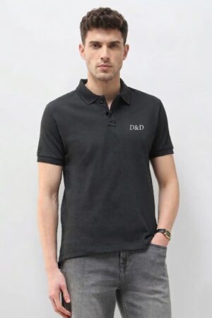 Mens Polo T-shirts-Dark Grey