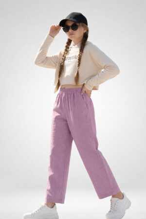 Kids Straight Pant-Lavender