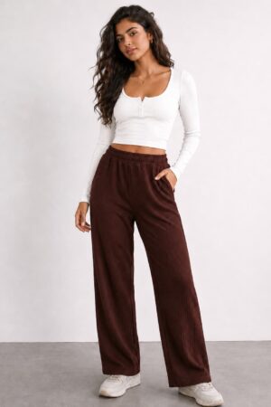 Jelly Palazzo(Bubble)-Maroon