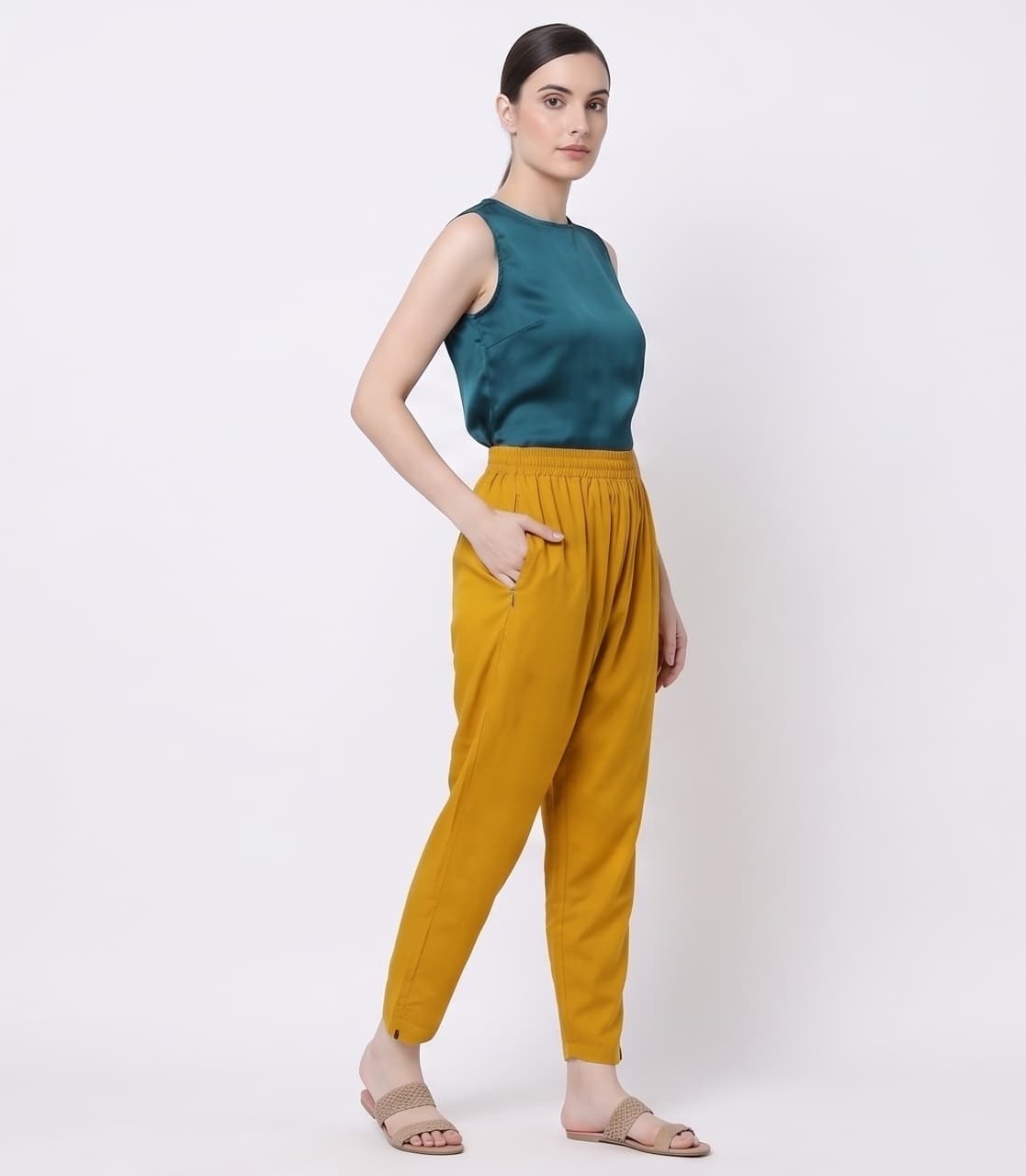 Mustard Yellow Kurti Pant - Image 3