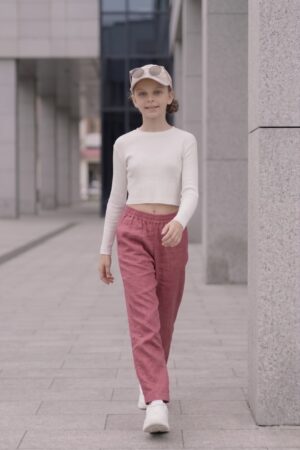 Kids Straight Pant-Onion Pink