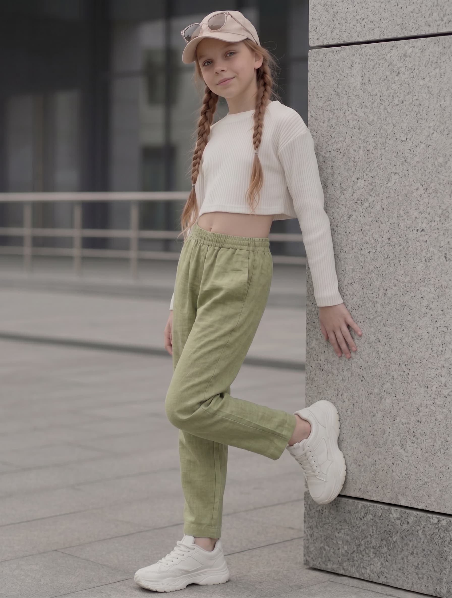Kids Straight Pant-Pista Green - Image 2