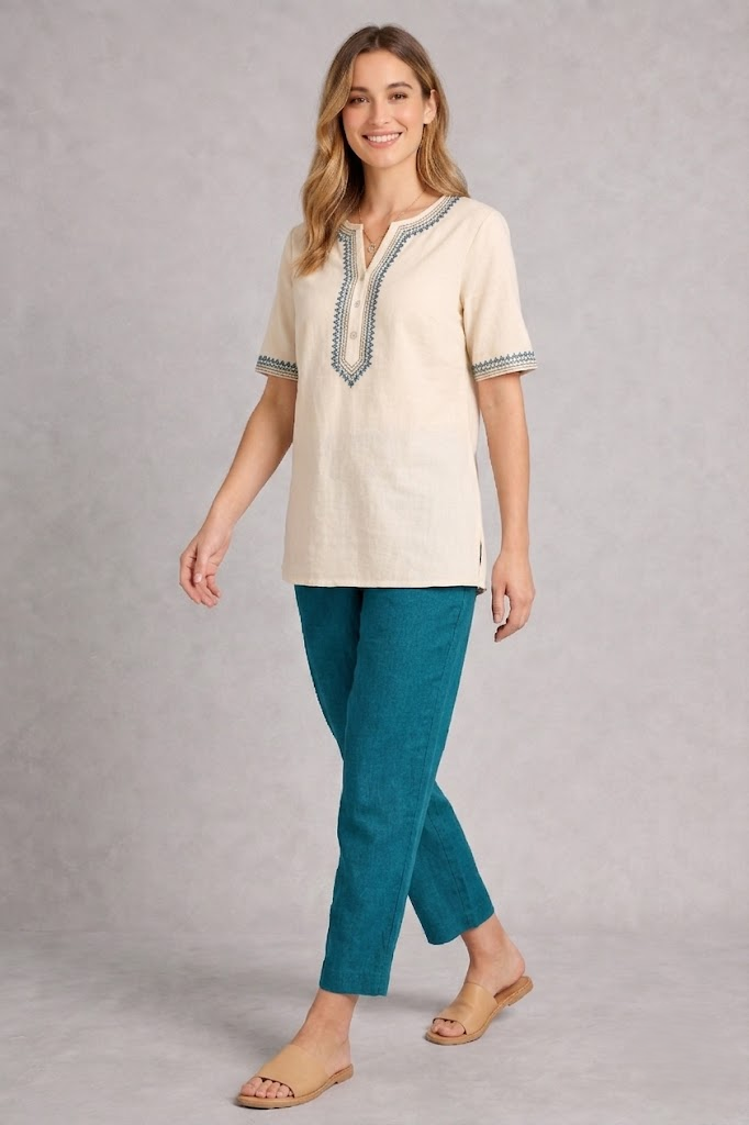 Midwaist Pant - Teal Blue - Image 2