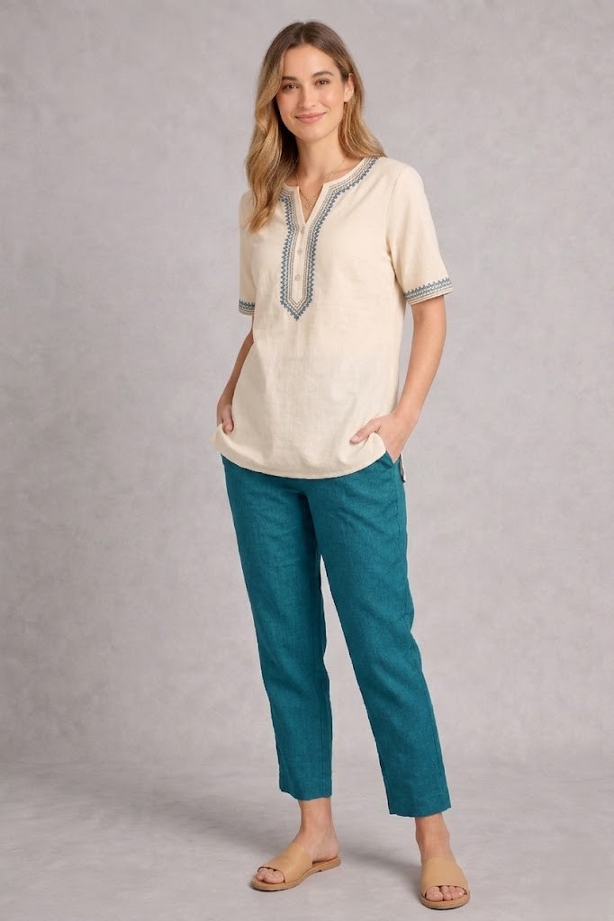Midwaist Pant - Teal Blue - Image 3