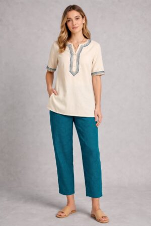 Midwaist Pant - Teal Blue