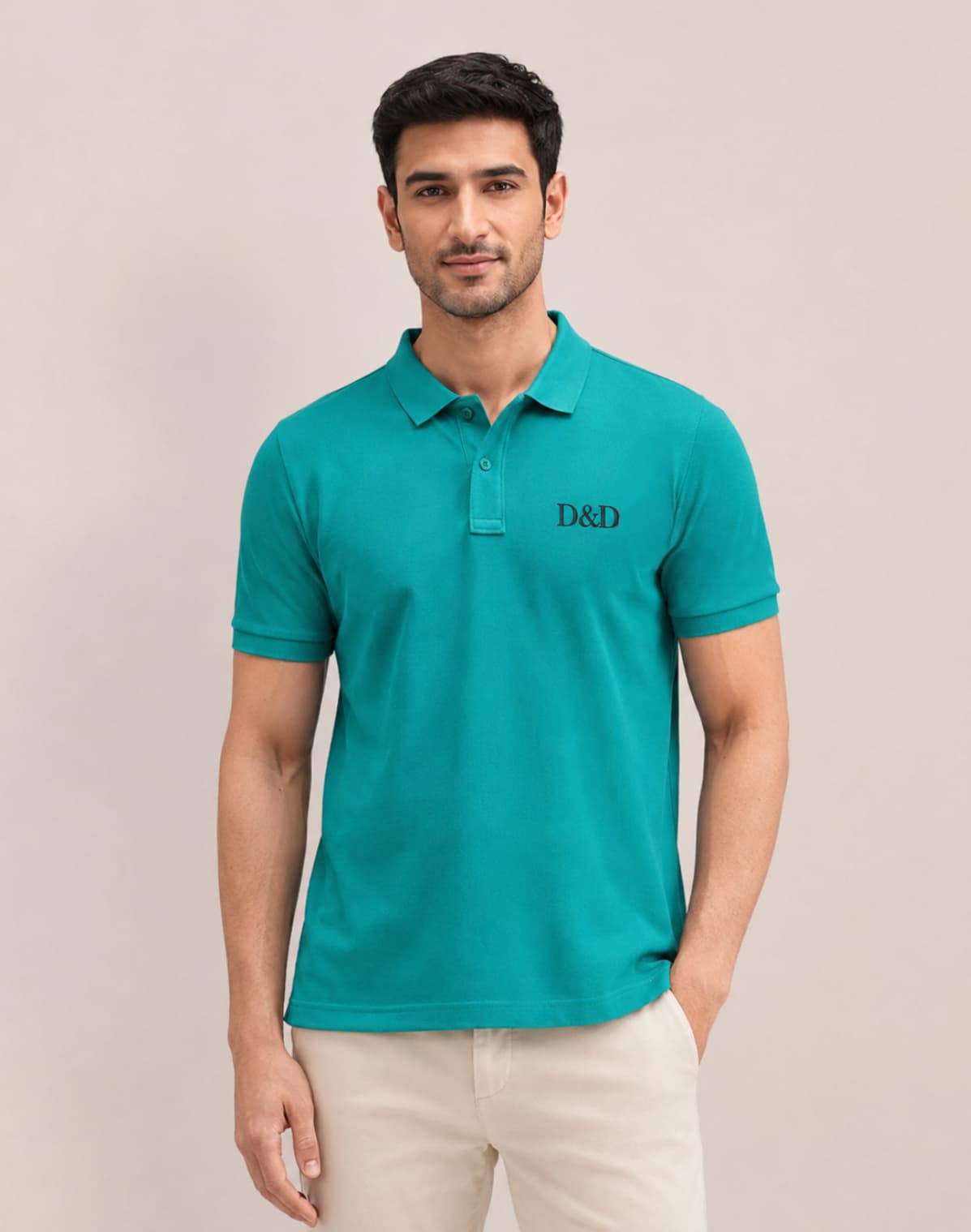 Mens Polo T-shirts-Teal Green