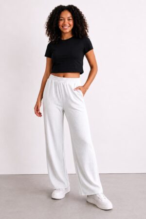Jelly Palazzo(Stripped)-White
