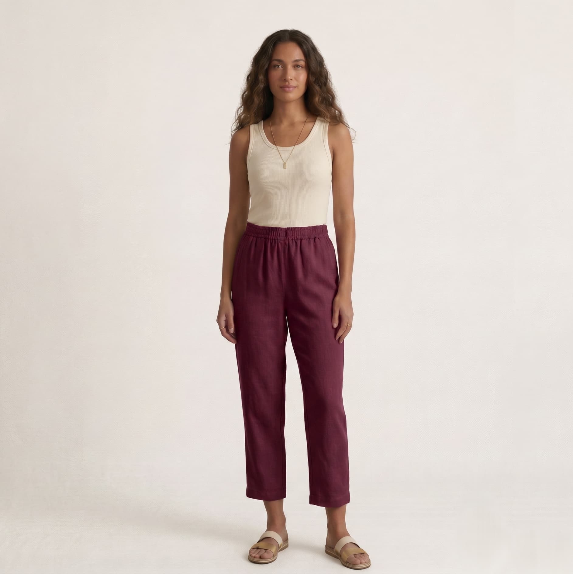 Midwaist Pant - Wine