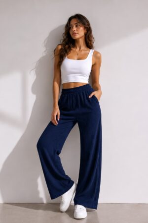 Jelly Palazzo(Bubble)-Navy