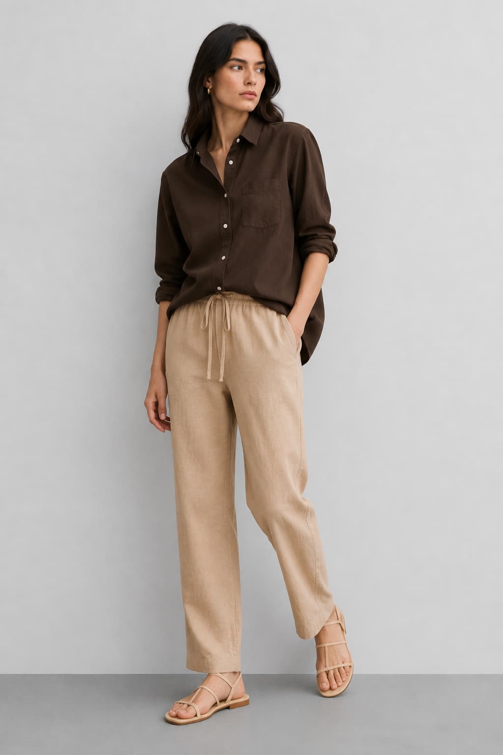 Semi Denim Casual Pant-Fawn - Image 5