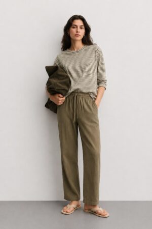 Semi Denim Casual Pant-Olive