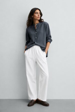 Semi Denim Casual Pant-White